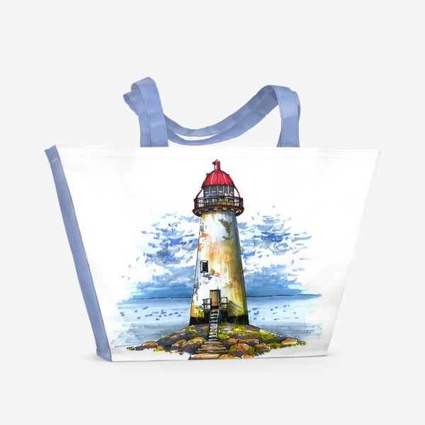 Пляжная сумка «Маяк у моря»