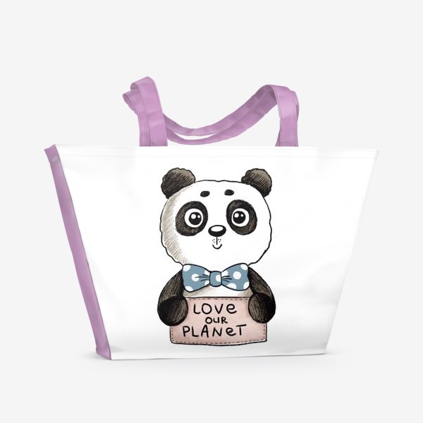 Пляжная сумка «Панда "Люби нашу планету"»