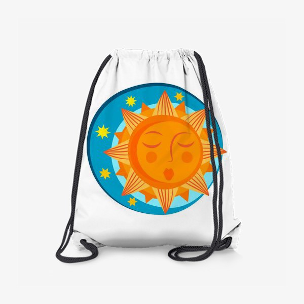 Рюкзак «Солнце декоративное спящее на белом фоне»