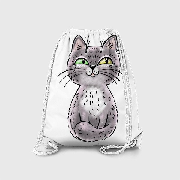 Рюкзак «Серая хитрая кошка»