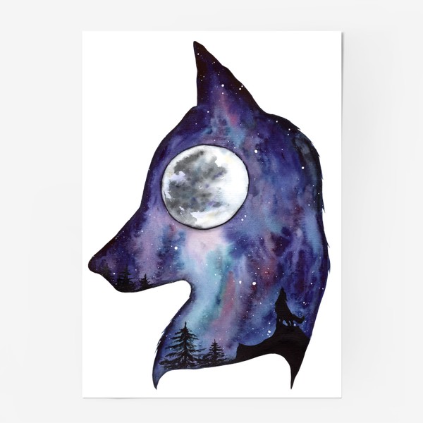 Постер «Волк. Луна и Космос.»