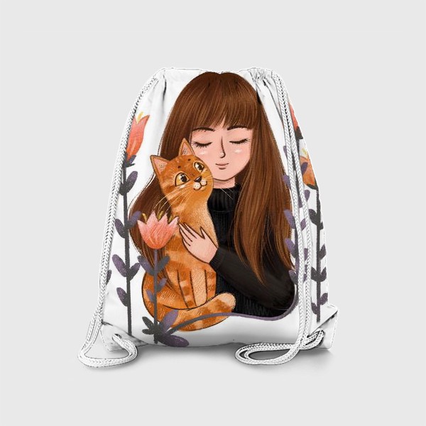Рюкзак «Девушка с рыжим котом»