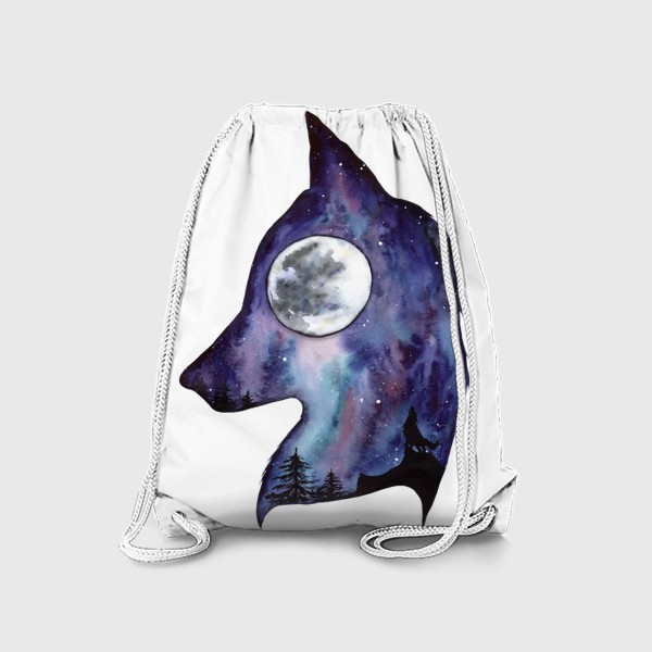 Рюкзак «Волк. Луна и Космос.»