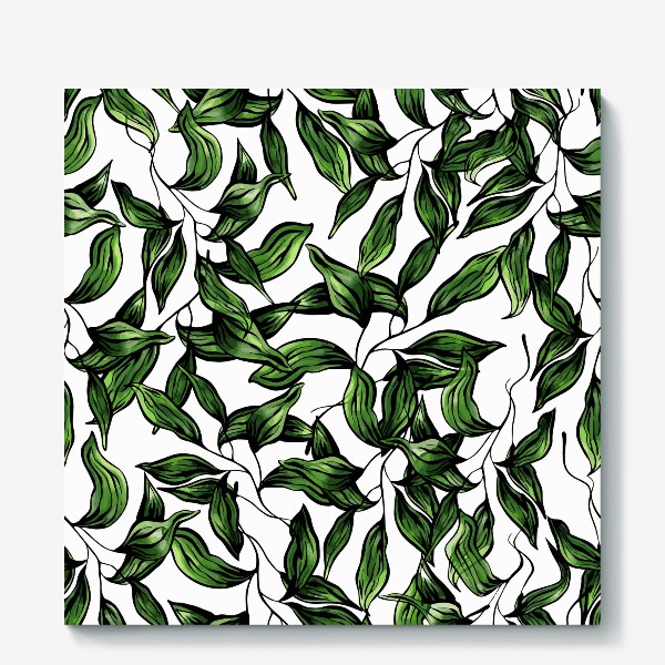 Холст &laquo;Зеленые тропические листья&raquo;