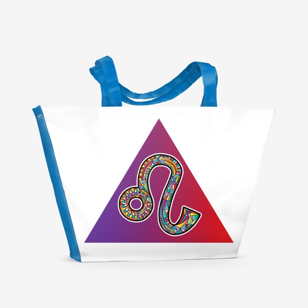 Пляжная сумка «ЛЕВ знак зодиака яркий»