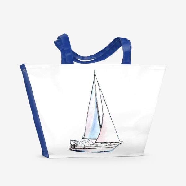 Пляжная сумка «Яхта. Лето и солнце. Свобода.»