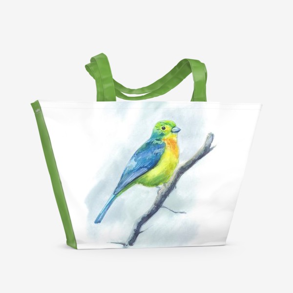 Пляжная сумка «Птица. Овсянковый кардинал.»