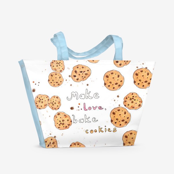 Пляжная сумка «Make love, bake cookies. Любовь и печенье»