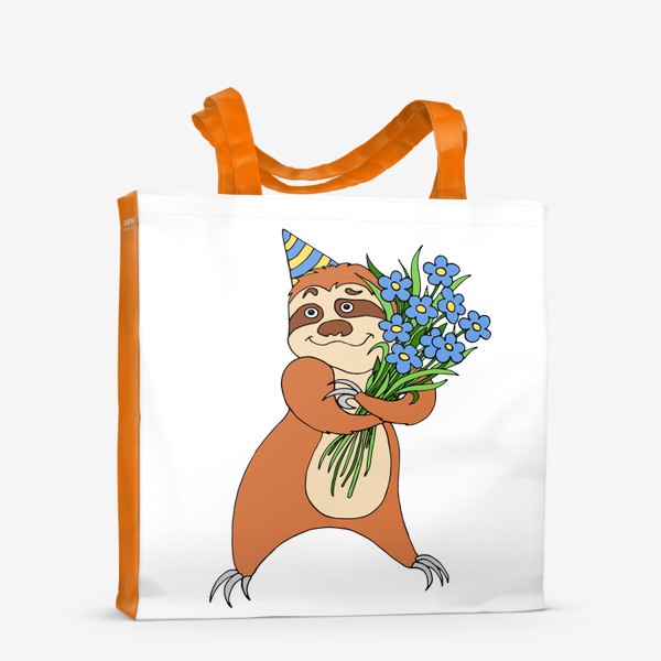 Сумка-шоппер «Подарок с забавным ленивцем»