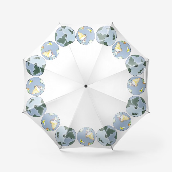 Зонт «Композиция из наивных изображений планеты Земля»