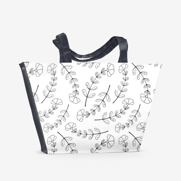 Пляжная сумка «Изящные веточки. Дизайнерский принт»