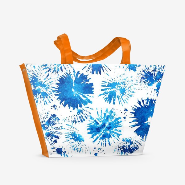 Пляжная сумка «Текстура акварельные васильки»