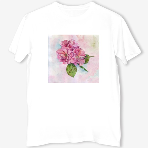 Футболка &laquo;Акварель розовый Цветок яблони, сакура, вишня, цветы&raquo;