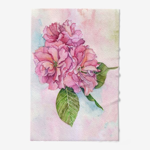 Полотенце &laquo;Акварель розовый Цветок яблони, сакура, вишня, цветы&raquo;