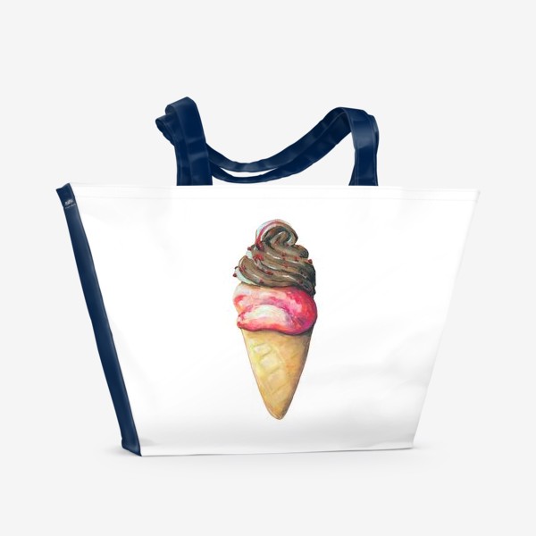 Пляжная сумка «Мороженое Пастель Сладкое Минимализм»