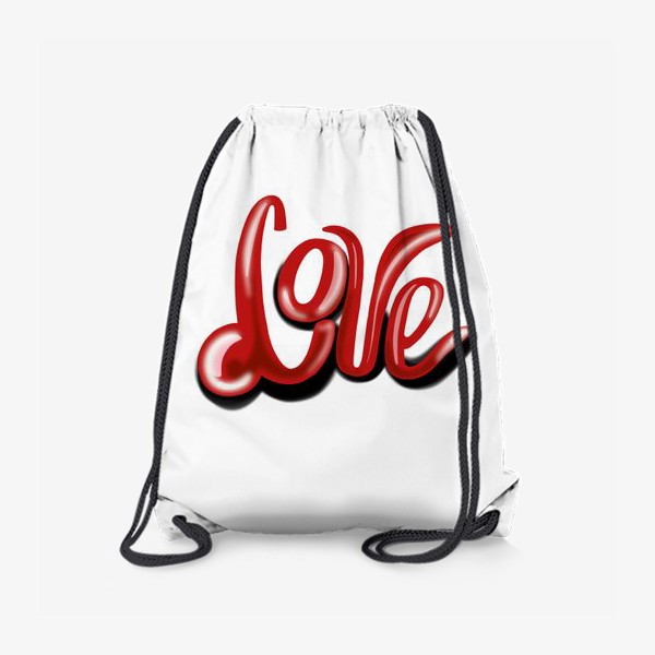 Рюкзак «Любовь. Красная надпись "любовь" подарок на 14-ое февраля или на свадьбу»