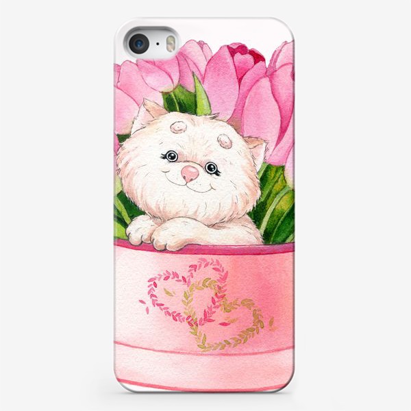 Чехол iPhone «Кот в цветах»