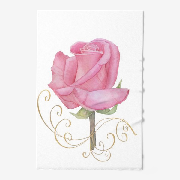 Полотенце &laquo;Акварельный рисунок "Розовый цветок роза"&raquo;