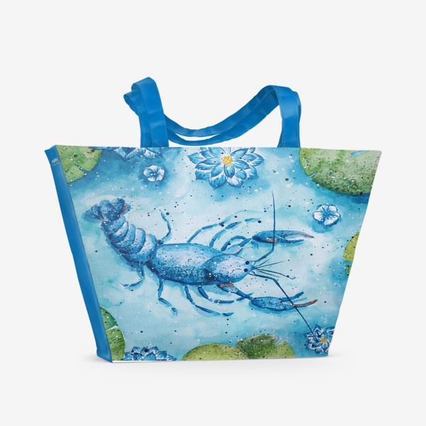 Пляжная сумка «Рак среди кувшинок»
