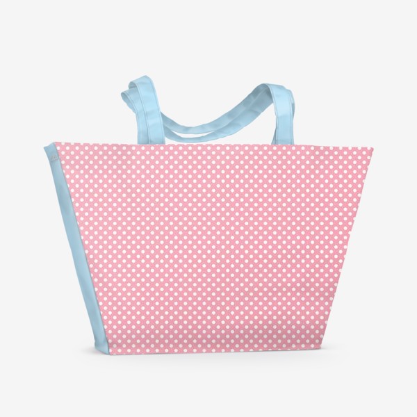 Пляжная сумка «горошек на розовом »
