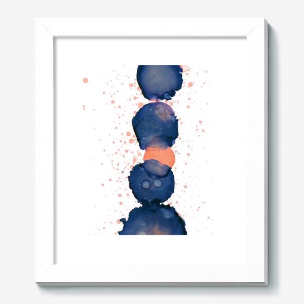 Картина «Магия цвета. Абстракция в синем и персиковом цвете. Интерьерный минимализм»