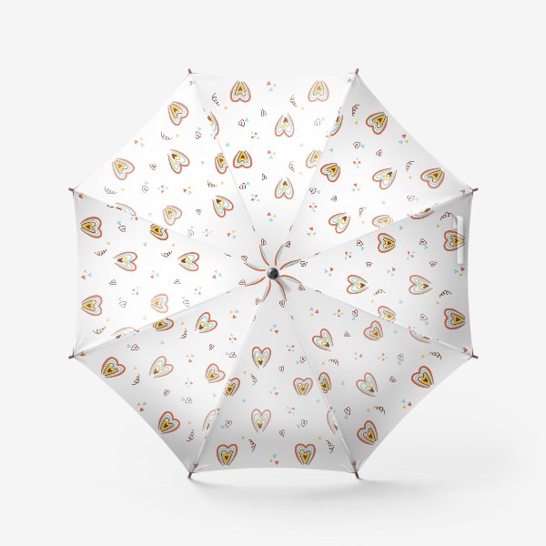 Зонт «Радуга с сердечками»