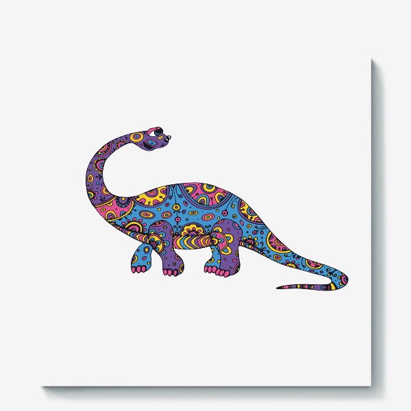 Холст «подарок со смешным динозавром»