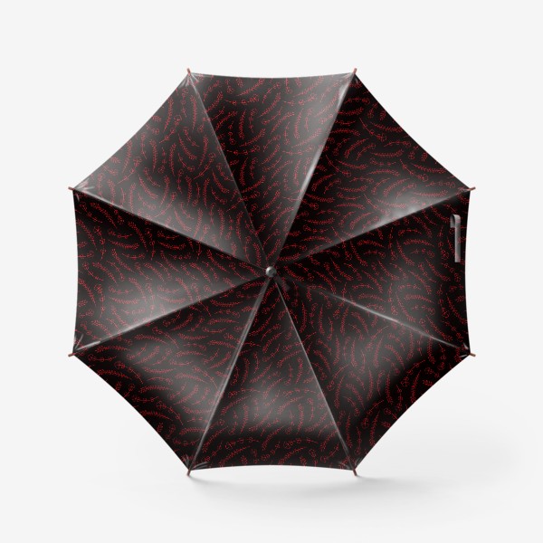 Зонт &laquo;Цветочки на черном фоне&raquo;