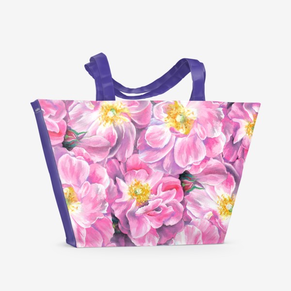 Пляжная сумка «Шиповник розовый пастель»