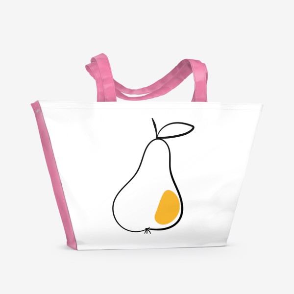 Пляжная сумка «Груша в дудл стиле. Минималистичный фруктовый принт»