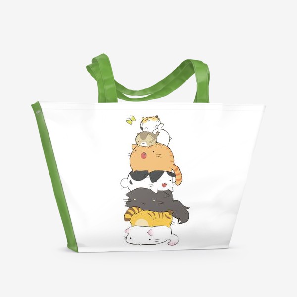 Пляжная сумка «Кавайные коты»