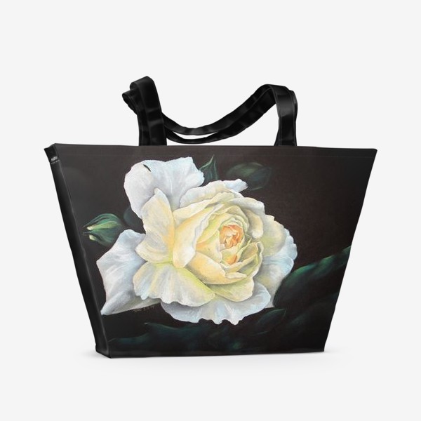 Пляжная сумка «Белая роза пастель»