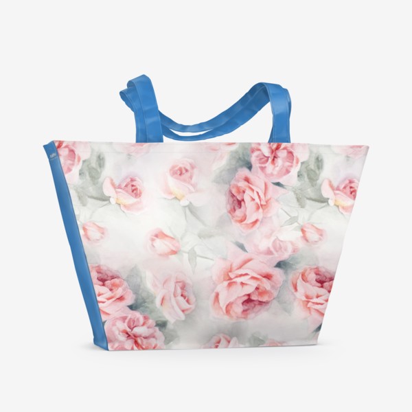 Пляжная сумка «Акварельные розы»