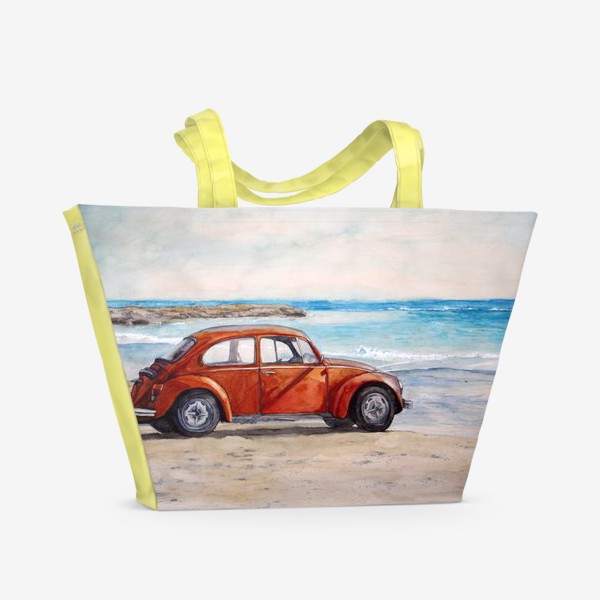 Пляжная сумка &laquo;Прогулка вдоль моря (Фольксваген жук)&raquo;