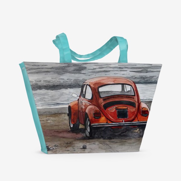 Пляжная сумка «Перед грозой (фольксваген жук, bettle)»