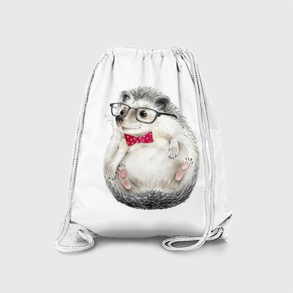 Рюкзак «акварельная иллюстрация милый ежик в очках »