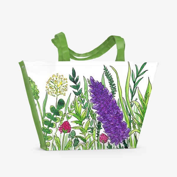 Пляжная сумка «Полевые цветы. Люпин»