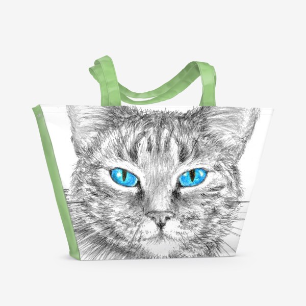 Пляжная сумка &laquo;Кот. Голубые глазки.&raquo;