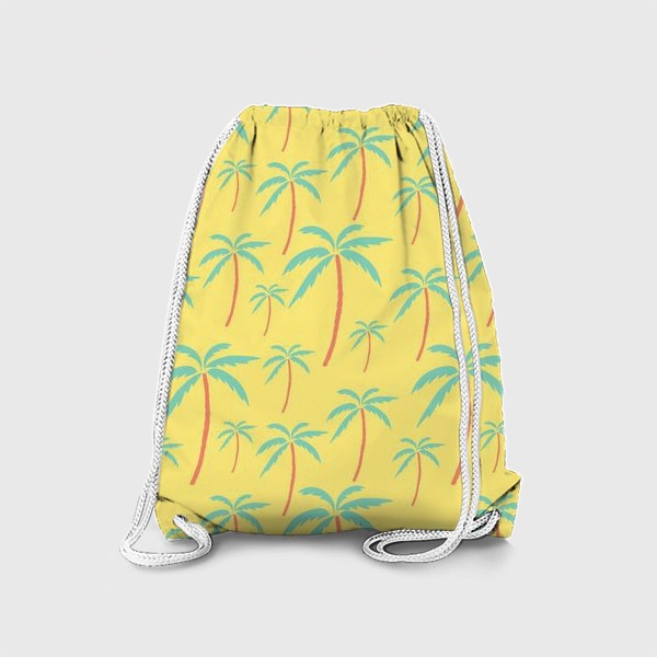 Рюкзак «паттерн зеленые пальмы на желтом фоне »