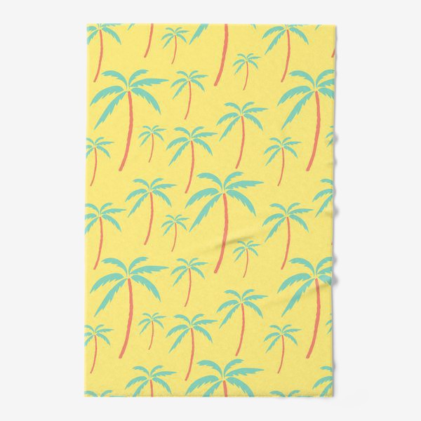 Полотенце «паттерн зеленые пальмы на желтом фоне »