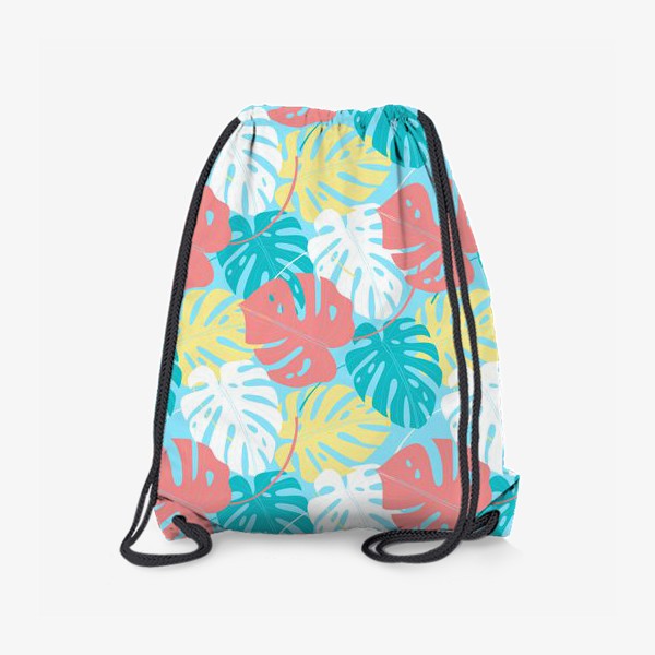 Рюкзак «паттерн с разноцветными тропическими листьями монстера »