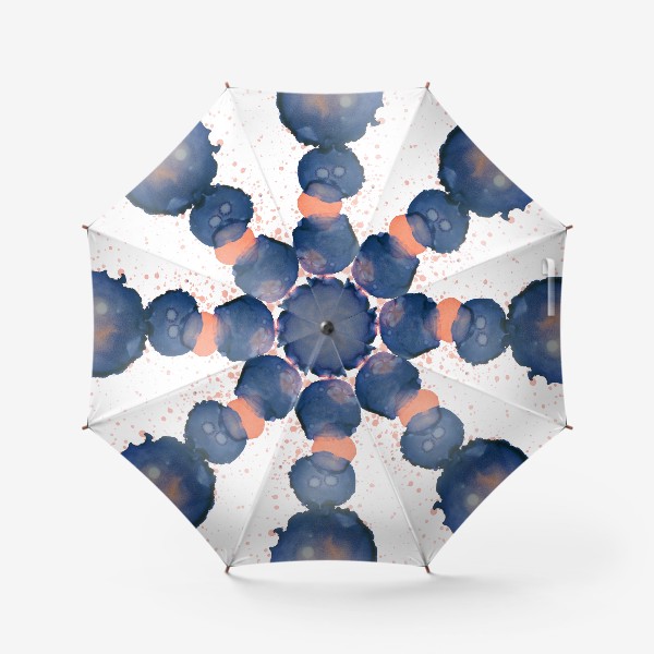 Зонт &laquo;Магия цвета. Абстракция в синем и персиковом цвете. Интерьерный минимализм&raquo;