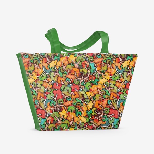 Пляжная сумка «разноцветный паттерн из деревьев»