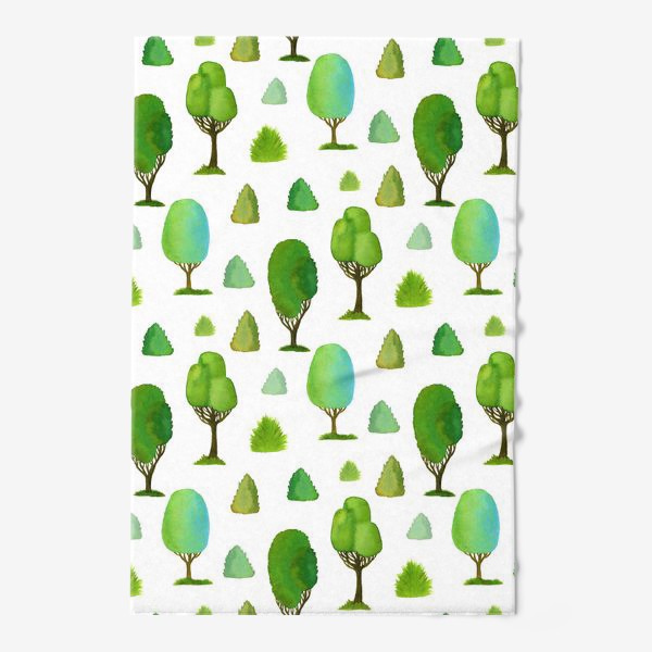 Полотенце «Летняя зелень сада. Акварельные деревья»
