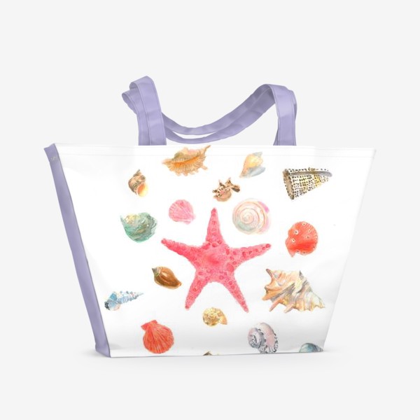 Пляжная сумка &laquo;Морская звезда и ракушки. Starfish and shells&raquo;