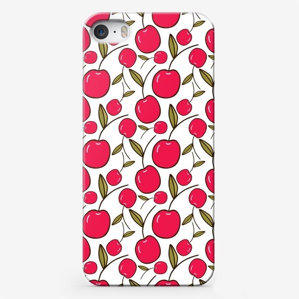 Чехол iPhone «Спелая вишня. Летний принт»