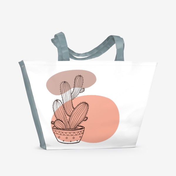 Пляжная сумка «Кактус, графика»