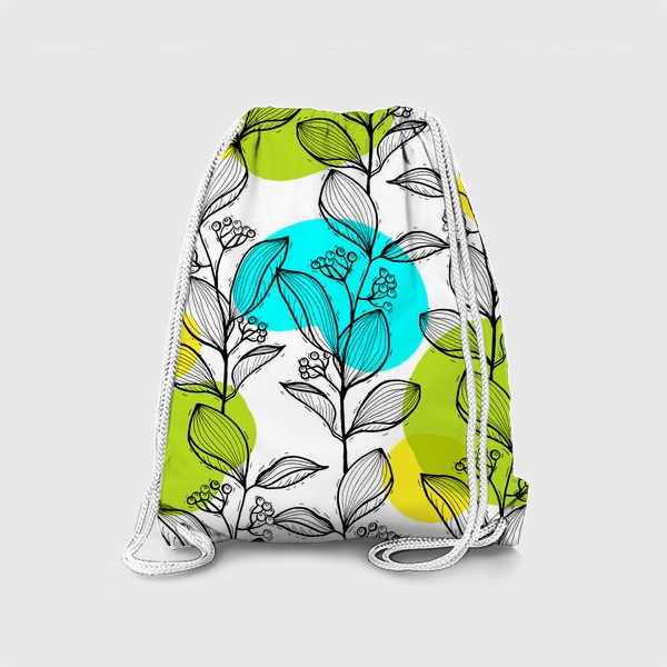 Рюкзак «Растительный стильный орнамент с яркими пятнами»