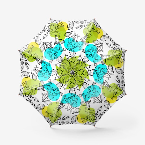 Зонт «Растительный стильный орнамент с яркими пятнами»