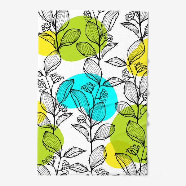 Полотенце «Растительный стильный орнамент с яркими пятнами»